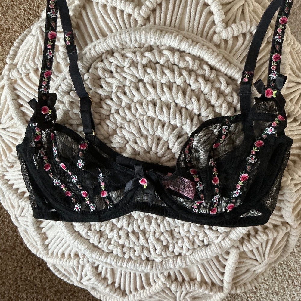 NWOT Agent Provocateur Embroidered Bra 34 C SkyEdition